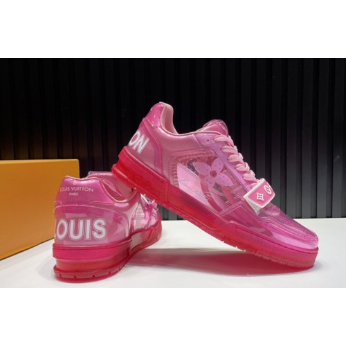 Louis Vuitton 1A98X5 LV Trainer sneaker in roze transparant canvas namaak  tassen kopen ,Replica, nep