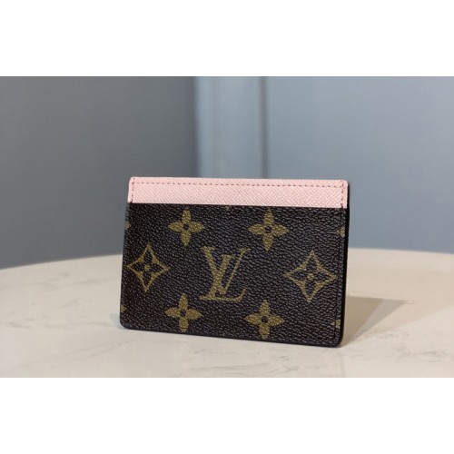 Louis Vuitton M60703 LV-kaarthouder in lichtroze monogram canvas namaak  tassen kopen ,Replica, nep